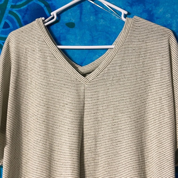 Off White Dress Shirt w/ Silver Stitching - Picture 2 of 5